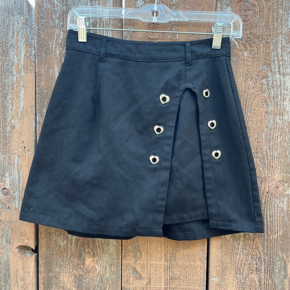 Hot Topic Black Skater Mini Skirt with Slit